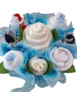 Deluxe Flower Bouquet Small Baby Boy Hamper - Image 2