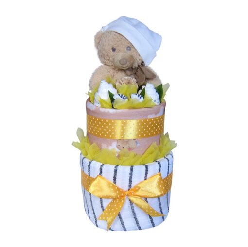 Teddy Bear Double Layer Nappy Cake