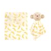 Monkey Banana Plush Blanket and Security Blanket Set