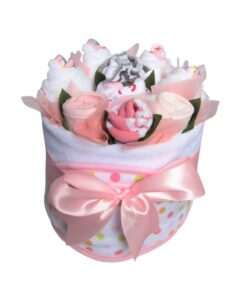 Flower Bouquet Baby Girl Small Nappy Cake