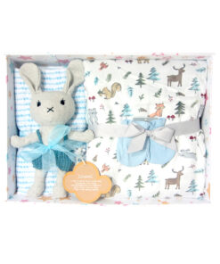 wool bunny keepsake baby boy gift box
