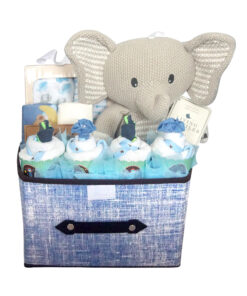 elephant Rattle Cupcakes Baby Boy Hamper