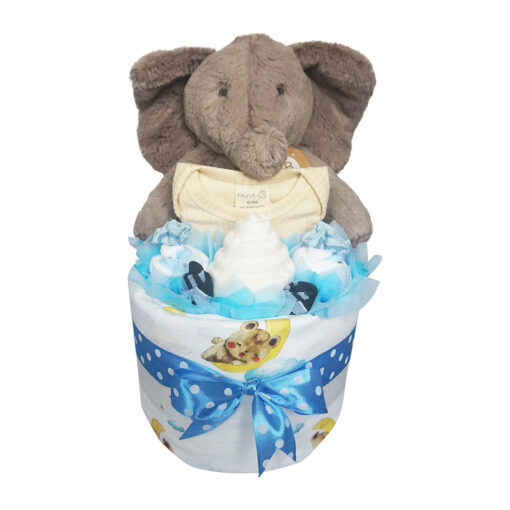 deluxe elephant baby boy nappy cake