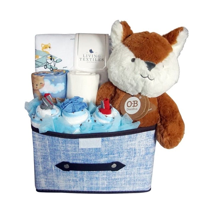 Fox Cupcakes Large Deluxe Baby Boy Hamper