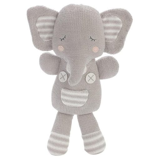 Eli Elephant Large Cotton Baby Rattle Eli Elephant Large Cotton Baby Rattle