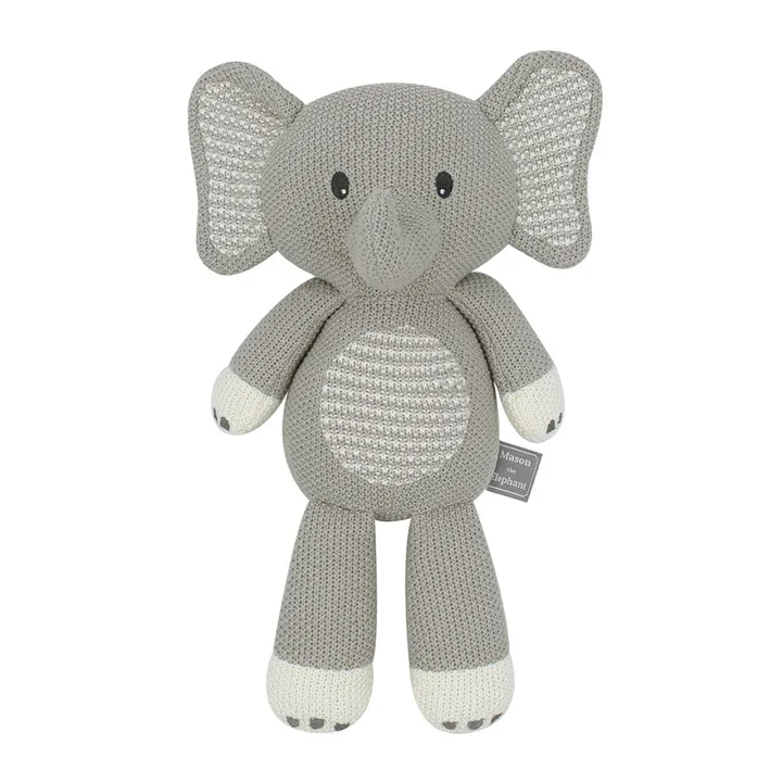 Mason Elephant Cotton Knitted Rattle