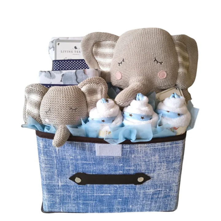 Elephant Large Baby Boy Cupcakes Hamper